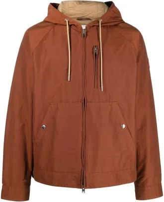 Woolrich Lobster zip-up hooded jacket - men - Cotton/Cotton/Polyester/Polyamide - L - Brown