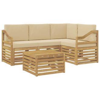 vidaXL Conjunto De Sof&aacute;s De Exterior 5 Pcs Y Beige 59 X 59 X 37 Cm Vidaxl