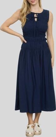 Blu Pepper Smock Bodice Midi Dress in Navy at Nordstrom Rack, Size Medium