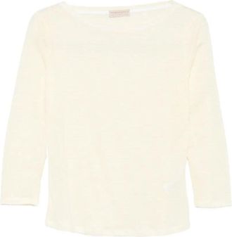 Purotatto Boat-Neck 3/4 Sleeves Blouse