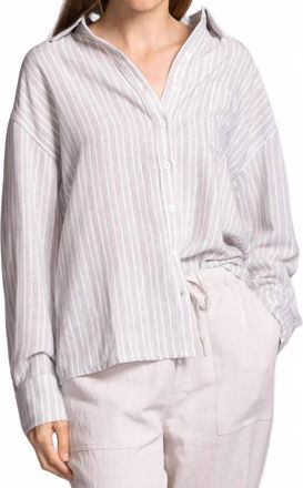 Pink Martini Nikkie Long-Sleeve Button-Up Shirt In Grey