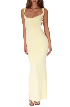 Tiger Mist Zita Open Back Evening Dress in Yellow at Nordstrom, Size X-Large