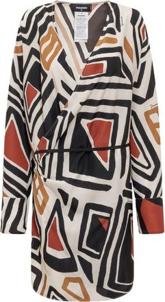Dsquared2 Multicolour Abstract V Neck Dress