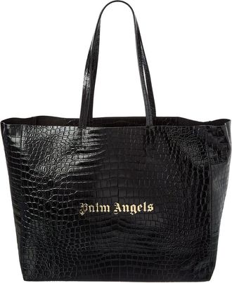 Palm Angels Palm Medium Croc-Embossed Leather Shopping Tote