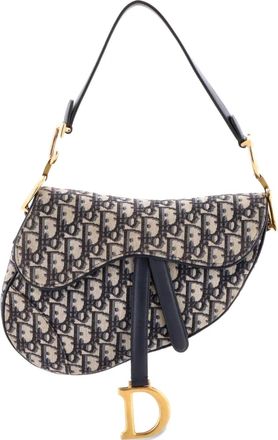Dior Saddle Handbag Oblique Canvas Medium shoulder bag - Blauw