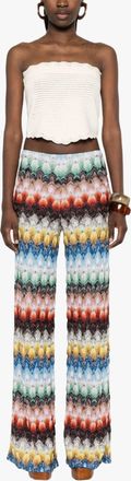 Missoni Knit Elastic Waistband Trouser In Multicolor