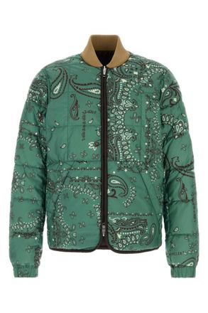 Moncler Green Paisley Bomber Jacket