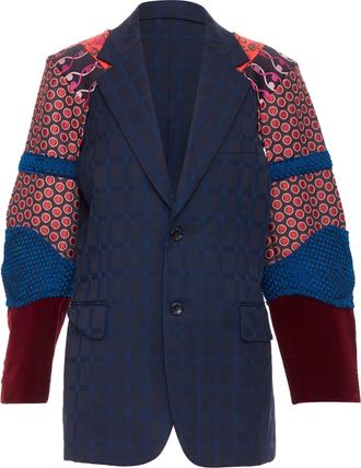 Comme Des Gar&ccedil;ons Comme des Garcons Homme Plus check jacquard sleeve blazer
