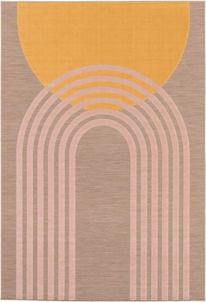 AFK Living Alfombra interior-exterior con efecto relieve rosa 200 x 290 cm