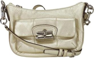 Coach Pre-owned Cross Body Bags, female, Beige, Size: ONE SIZE Pre-owned Leather Shoulder Bag