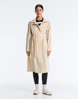 Oysho Giacca impermeabile 10k lunga super leggera beige chiaro-Neutro