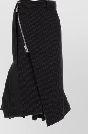 sacai asymmetric embroidered skirt