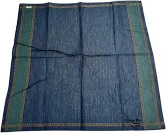 Dior Pre-owned Vintage Scarf - Dames - Vintage Accessoires - Blauw - ONE Size - Katoen - Vintage