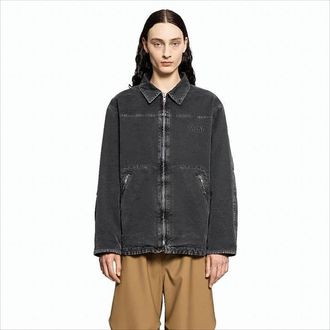 Maison Margiela Boxy Oversized Black Cotton Jacket With Vintage Finish