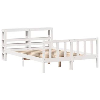 Berkfield Home Beautiful Bed Frame without Mattress White 120x200 cm Solid Wood Pine | Size: Small Double