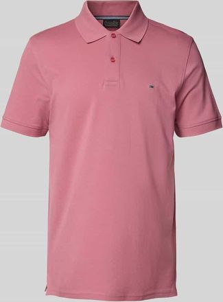 Christian Berg Regular Fit Poloshirt mit Logo-Stitching in Rose, Größe 3XL