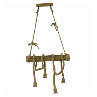 Trade Shop Trade Shop Traesio - Trade Shop - Lampadario Sospensione Con Corda In Canapa 4 Portalampada E27 Stile Country B23