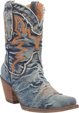 Arider Womens Denim Booties In Distressed