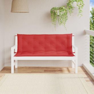vidaXL Cojines De Jard&iacute;n De Banco 2 Pcs 150x50x7cm Tela De Oxford Rojo