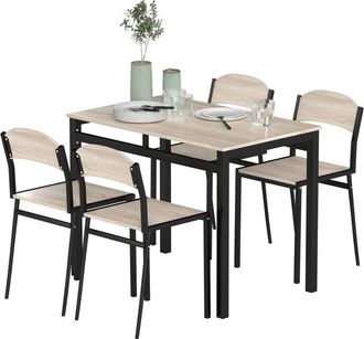 HOMCOM Set da 5 Pezzi con Tavolo da Pranzo e 4 Sedie per Cucina e Soggiorno - Homcom