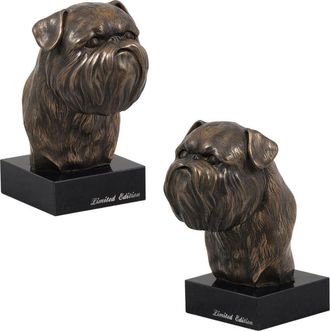 OEM Grif&oacute;n De Bruselas, Griffon Bruxellois: Estatuilla De Perro, Busto Sobre Base De Piedra, Escultura, Trofeo Para Una Exposici&oacute;n De Perros De Art-dog