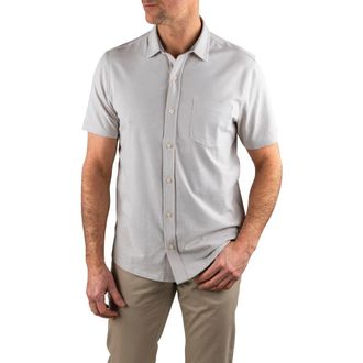 Tailor Vintage Slub Jersey Button-Up Shirt in Quiet Gray at Nordstrom Rack, Size X-Large