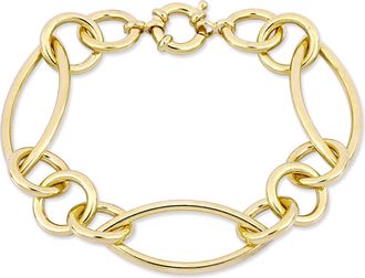 Mimi & Max Link Bracelet in Yellow Plated Sterling Silver - 8 in