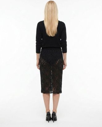 Dolce & Gabbana Lace Midi Skirt - Black