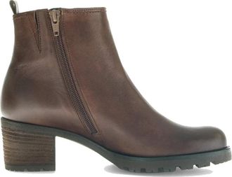 Gabor Enkellaars - Dames - Laarzen met Hak - Bruin - 38 1/2 EU - Leer - Schoenen