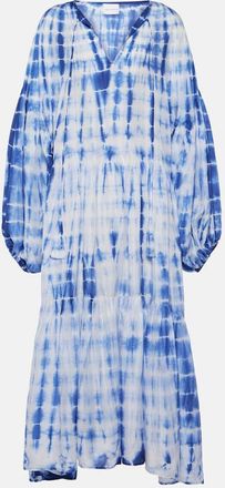 Anna Kosturova Amelia tie-dye tiered silk midi dress