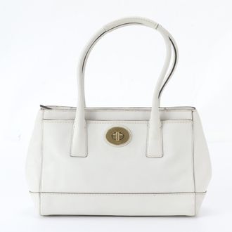 Coach White Leather Handbag Shoulder Bag Tote Bag (Pre-Owned)