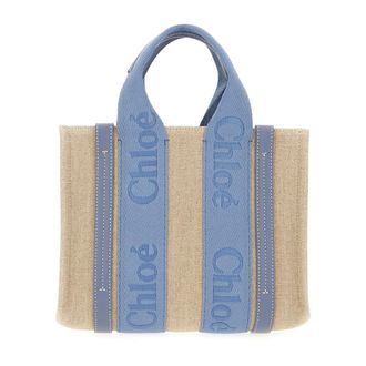 Chlo&eacute; Tote Bags, female, Beige, Size: ONE SIZE Small Woody Tote