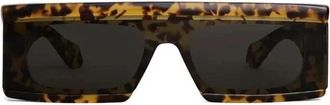 Alaia Rechthoekige Zonnebril - unisex - Zonnebrillen - Bruin - ONE Size - Nylon - Accessoires