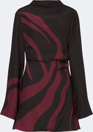 Sir. Printed silk satin minidress
