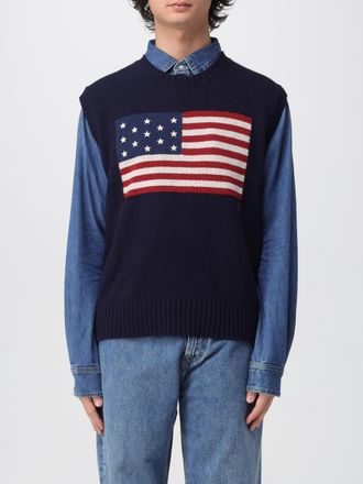 Polo Ralph Lauren Gilet di lana e cotone con bandiera Polo Ralph Lauren