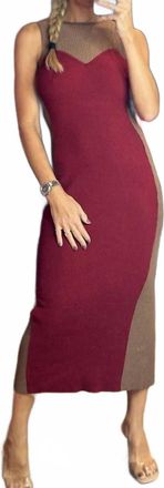 Aurora Odalys Knit Dress In Nude/red