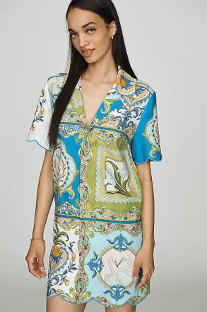 Farm Rio x Anthropologie Scalloped Shirtdress