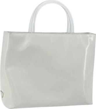 Prada Pre-owned Tote Bags, female, Gray, Size: ONE SIZE Pre-owned Vintage Patent Leather Hand Bag
