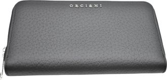 Orciani Zachtleren portemonnee met ritssluiting en RFID-bescherming - Dames - Portefeuilles - Zwart - ONE Size - Leer - Accessoires