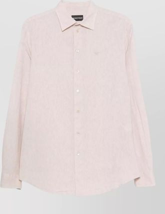 Emporio Armani linen blend long-sleeve shirt