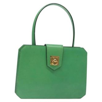Celine Tweedehands leren handtassen - Dames - Vintage Handtas - Groen - ONE Size - Leer - Vintage