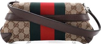Gucci Horsebit NM Web Chain Clutch GG Canvas Small shoulder bag - Marrone