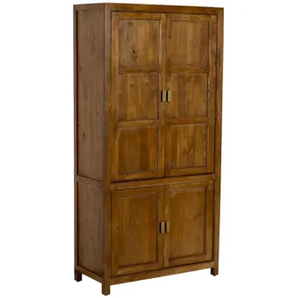 Wanderlust Deco Armario de madera marr&oacute;n 4 puertas 90x40x180h cm