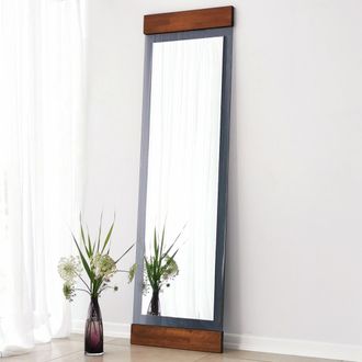 Dmora Espejo Lanzada, Forma Rectangular, Tipo De Piso, Estructura Color Nogal, 50x170h Cm Marr&oacute;n Nogal