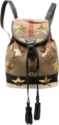 Burberry Pre-owned Backpacks, female, Brown, Size: ONE SIZE Pre-owned Canvas Backpack