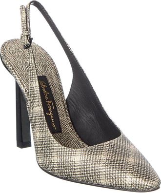 Ferragamo Slingback 100 Canvas Pump
