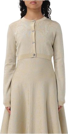 Versace Dames, Truien, Beige, Maat: 2XS Viscose