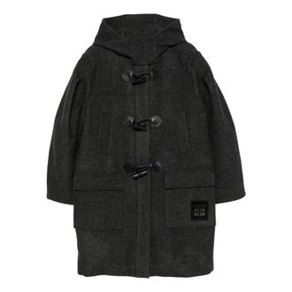Ganni Jas met capuchon en toggle sluiting - Dames - Parka Jassen - Zwart - M - Wol - Jassen