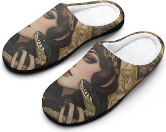 Generic Serpent-Goddesses-Snake Womens Slippers Warm House Slippers Indoor House Shoes with Anti-Skid Rubber Sole