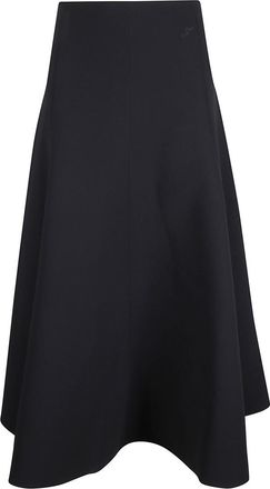 Jacquemus Black Embroidery Logo Midi Skirt